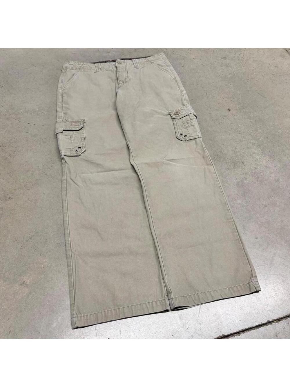 Vintage Anchor Blue Cargo Pants Mens 30x29 Beige Baggy Skate Grunge Workwear Y2K